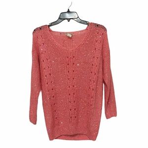 Beautiful Watermelon Pink Coral Knitted Sweater
